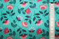 Preview: Designer- Baumwollstoff Indian Summer grüntürkis (10 cm)